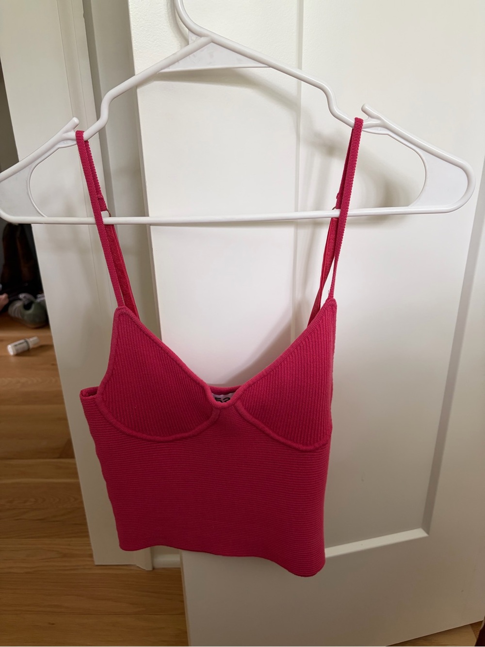 525 America Fuchsia Ribbed Cropped Tank Top